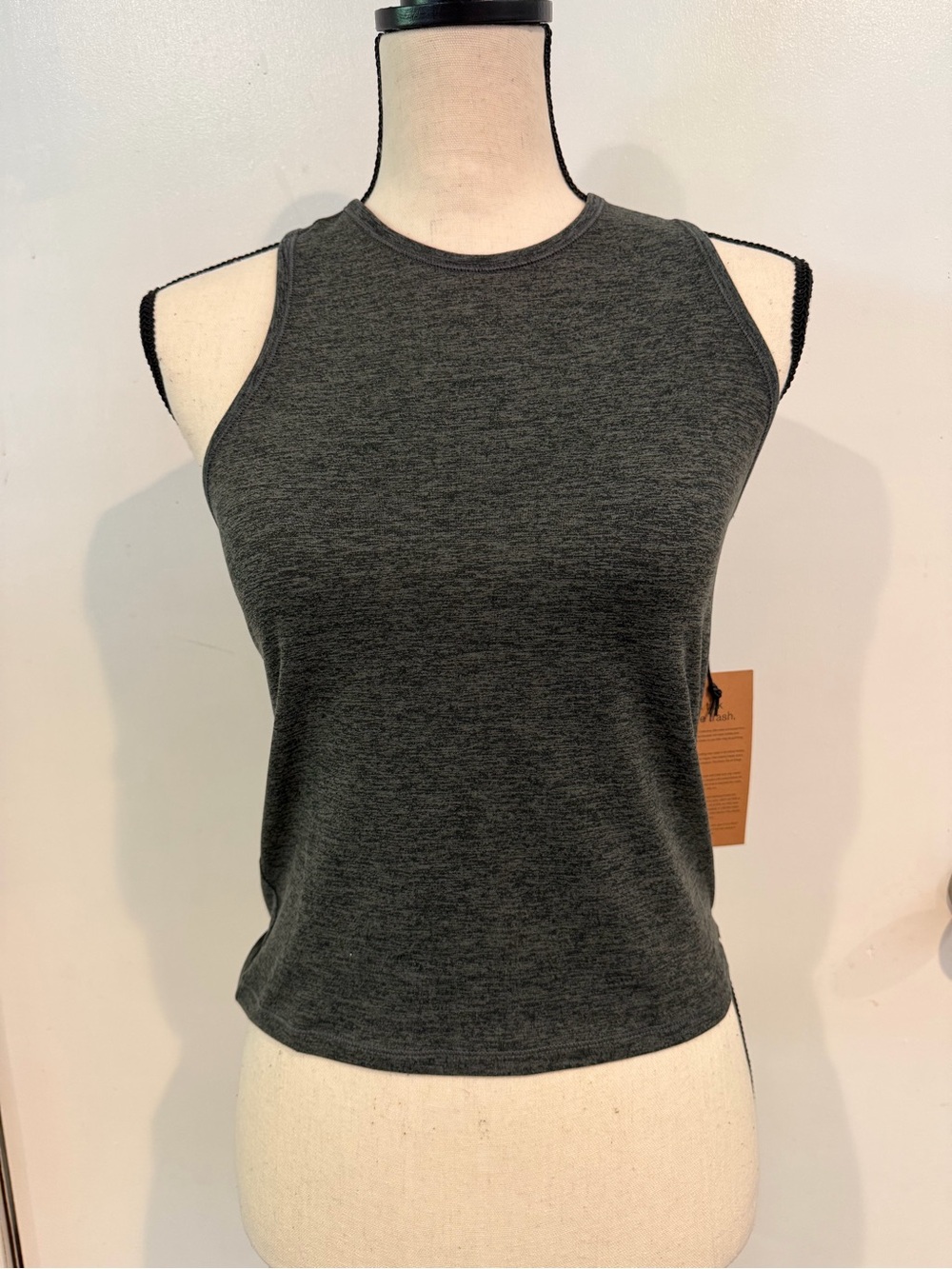 NWT Girlfriend Collective Charcoal Gray Racerback Tank Top, Small